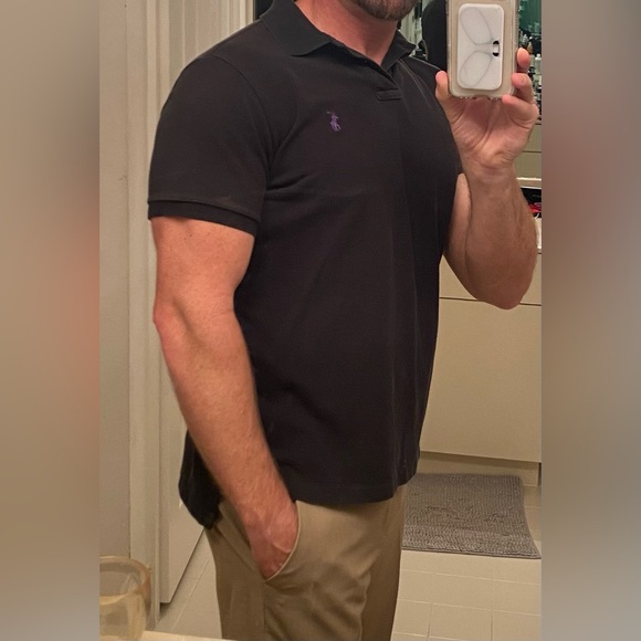 Ralph Lauren Black Custom Fit Polo shirt, Flawless, size Large, EUC, modern look - Picture 15 of 15